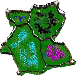 An intuitive visualization of high-dimensional data which shows clusters